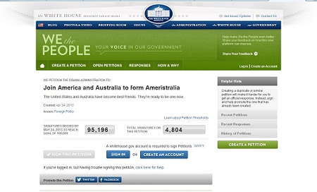 白宮收到合并美澳請愿書網(wǎng)友調(diào)侃“美大利亞”